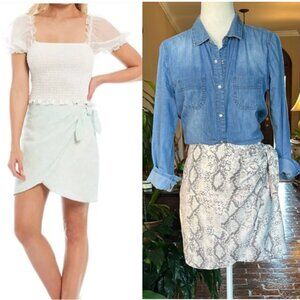 Gianni Bini NWT Snake Print faux wrap Skirt size 10